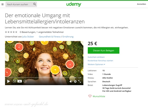 udemy kurs emotionaler umgang mit lebensmittel allergien intoleranzen