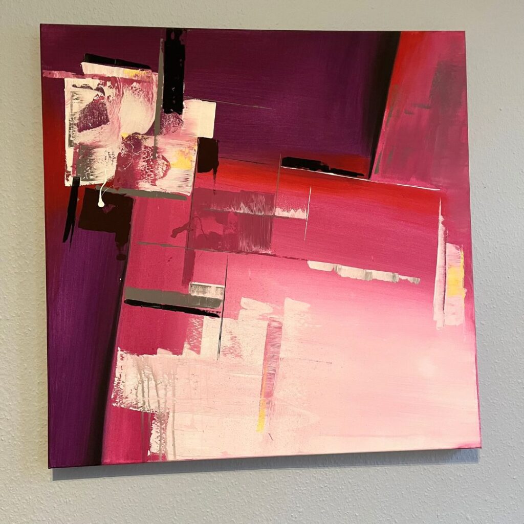 Abstrakte Kund in rosa und rot-Tönen