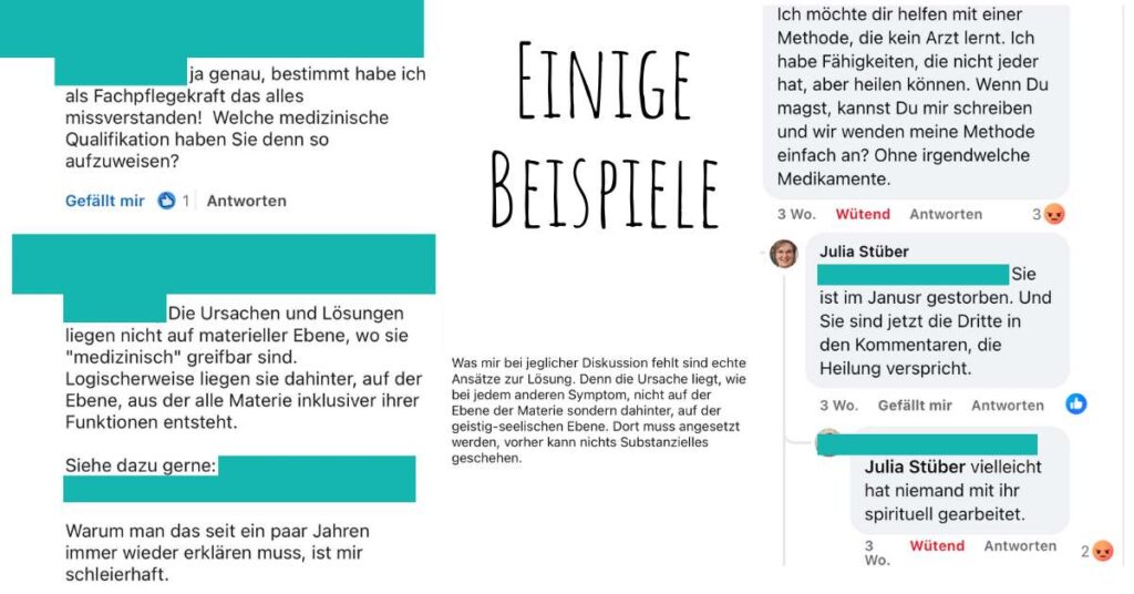 Einige Beispiele von Aussagen in Social Media